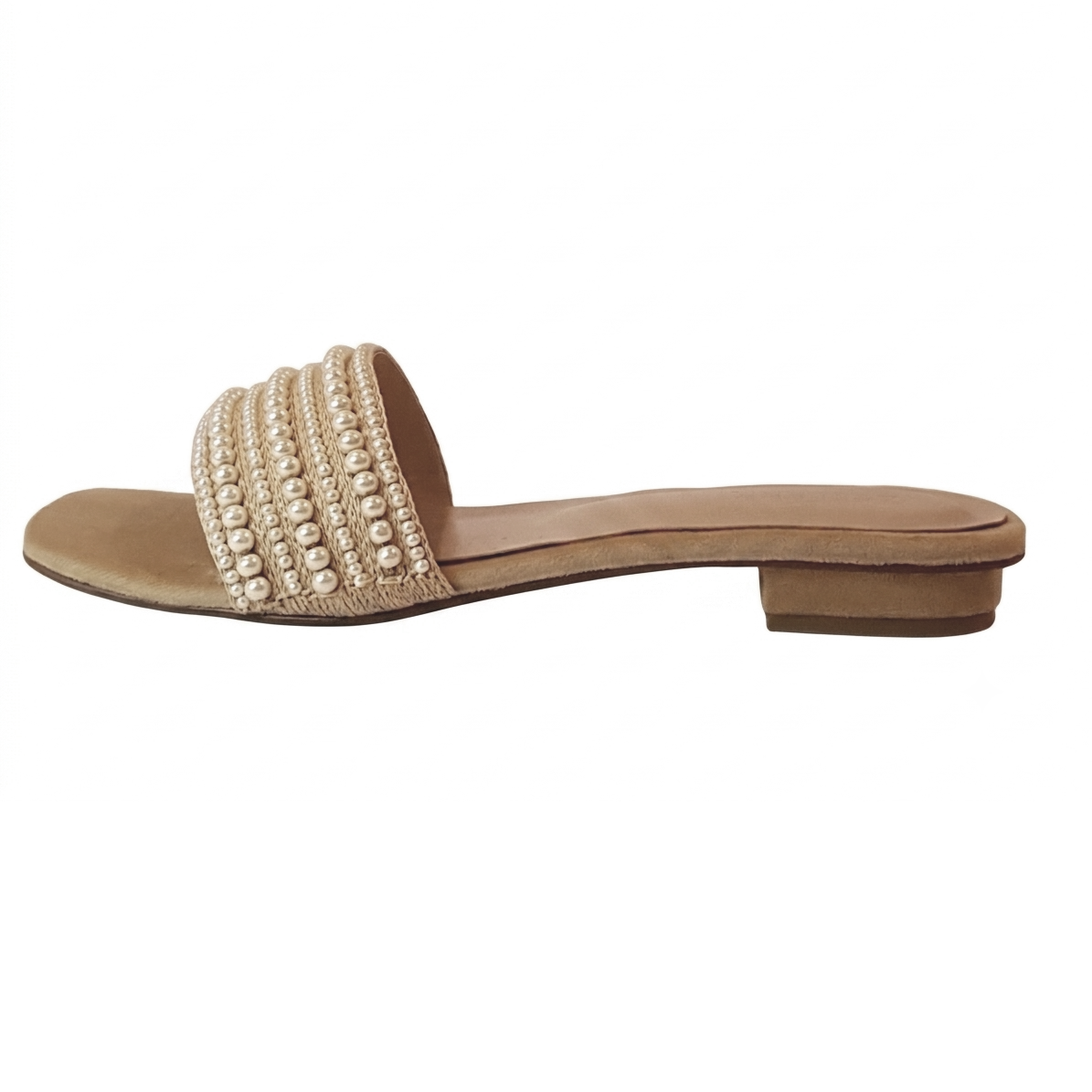 Pearl Luxe Embellished Flat Slipper
