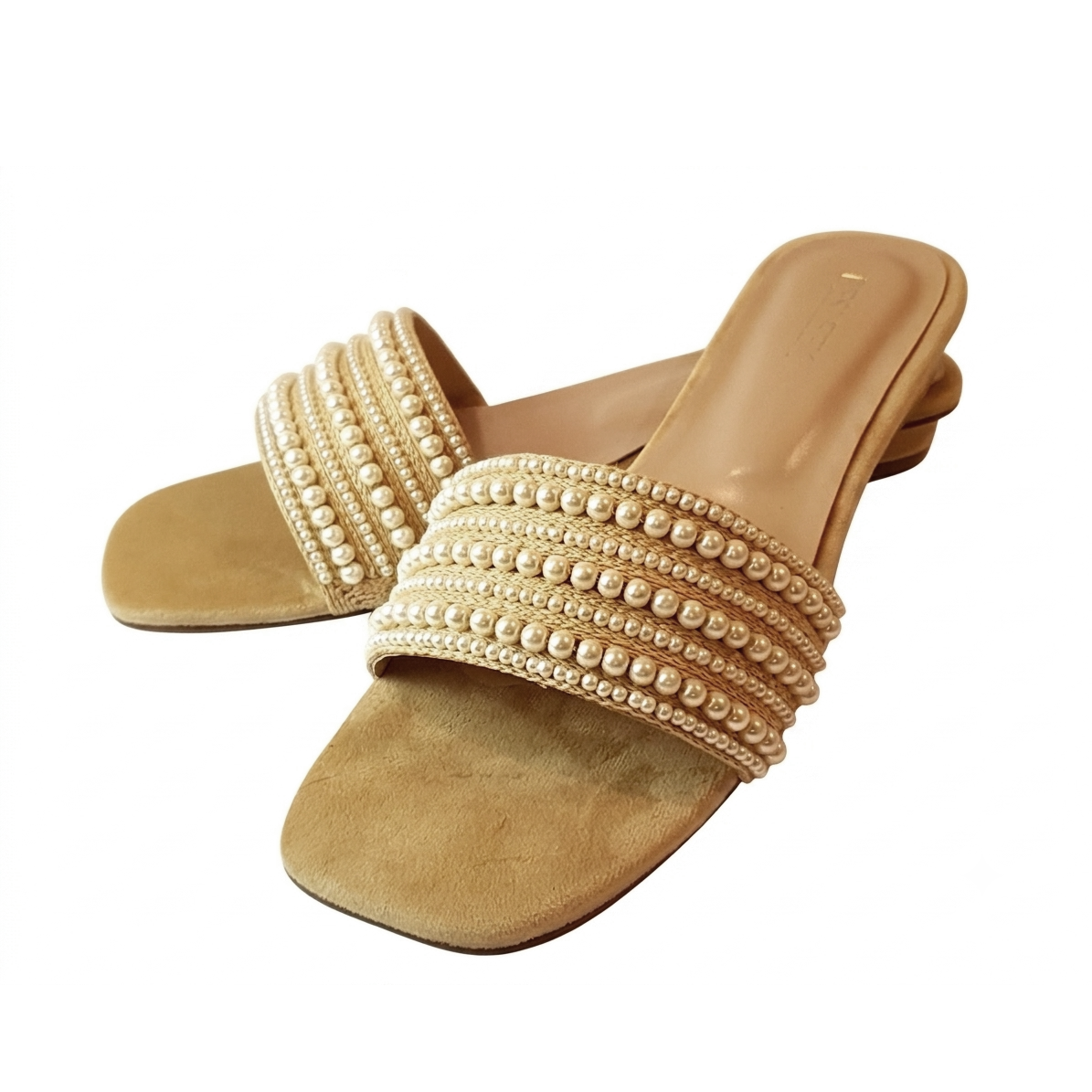 Pearl Luxe Embellished Flat Slipper