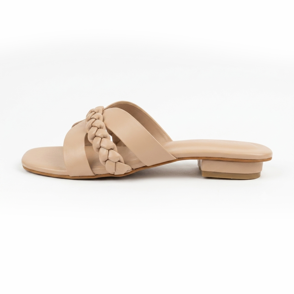 Beige Luna Braid Flat Slipper
