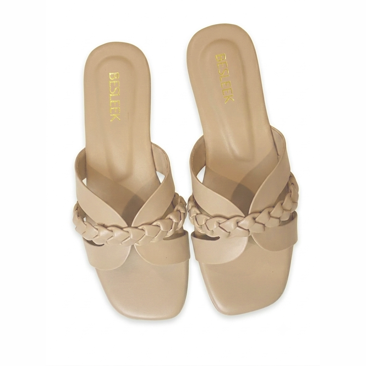 Beige Luna Braid Flat Slipper