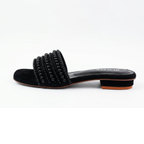 Black Pearl Luxe Embellished Flat