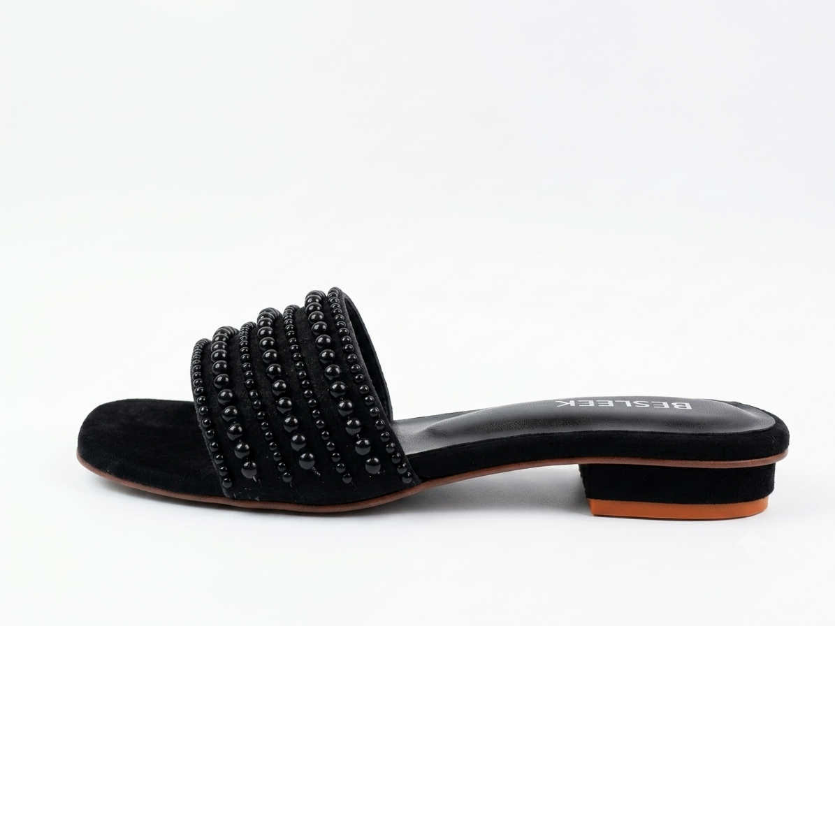 Black Pearl Luxe Embellished Flat