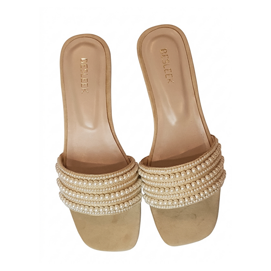 Pearl Luxe Embellished Flat Slipper