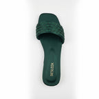 Emerald Green Crystal Grace Rhinestone Flat Slipper